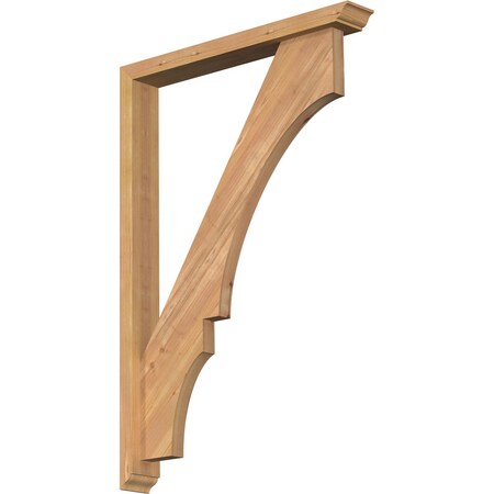 Ekena Millwork Balboa Traditional Smooth Bracket w/ Offset Brace, Western Red Cedar, 3 1/2"W x 26"D x 38"H BKT0402X26X38BOA01SWR